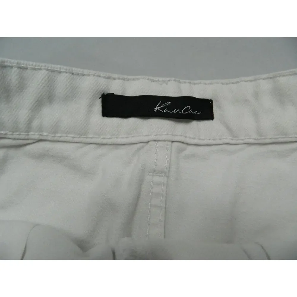 KANCAN Jean White Distress Mini Skirt Size Medium
